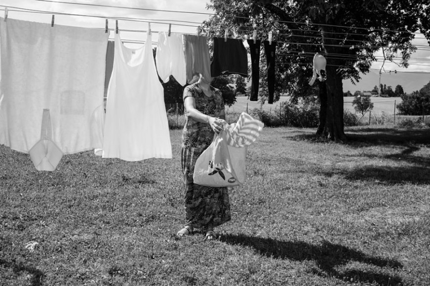 communal washing lines at the Anières centre