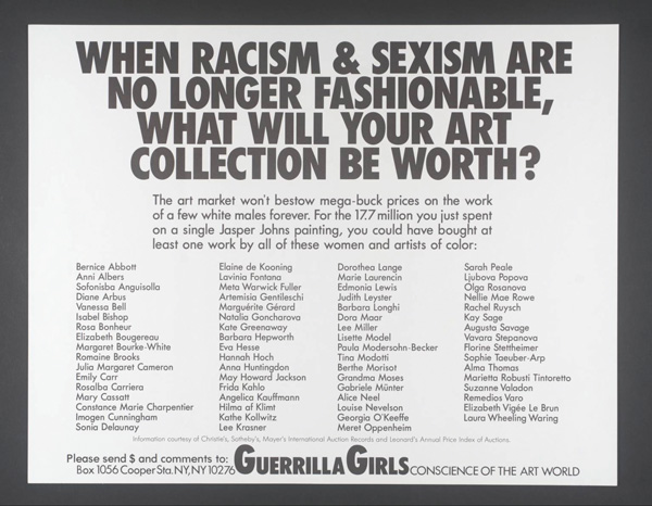 Oeuvre de Guerrilla Girls.