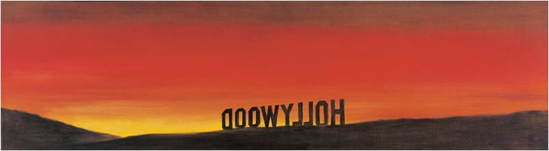 Ed Ruscha, Th e Back of Hollywood, 1977. Huile sur toile, collection MAC Lyon.